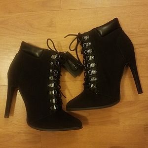 Black Lace Up Booties